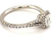 18k White Gold .53ct Cushion Cut Diamond Engagement Ring