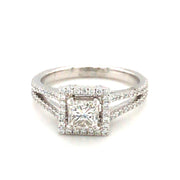 14k White Gold Princess Cut Diamond Engagement Ring 0.71 J SI2