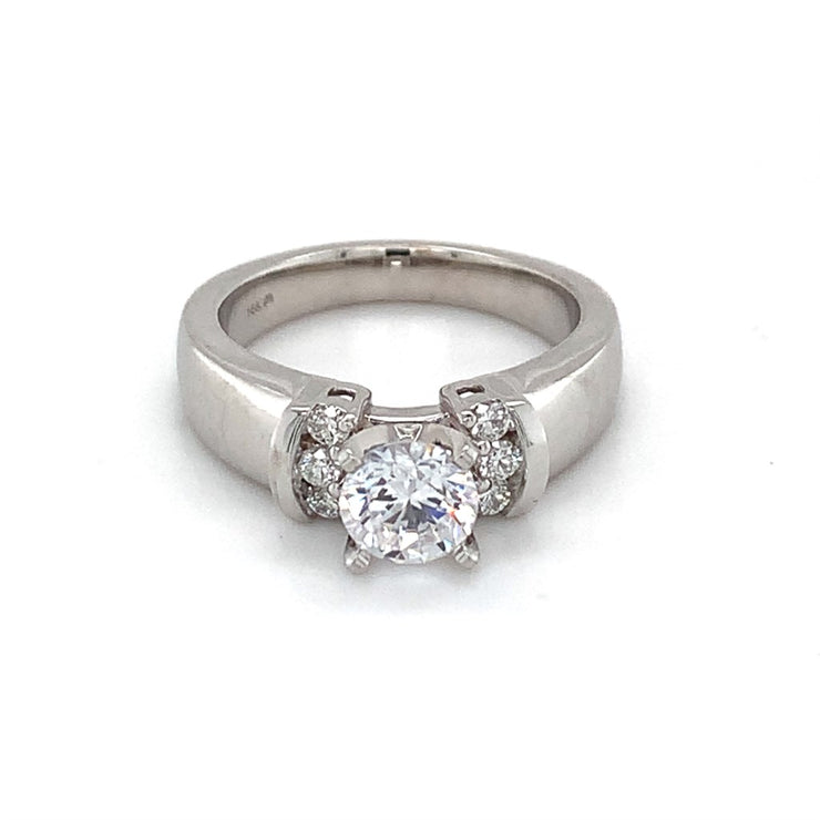 14k White Gold Semi-Mt Ring with 0.18 tw