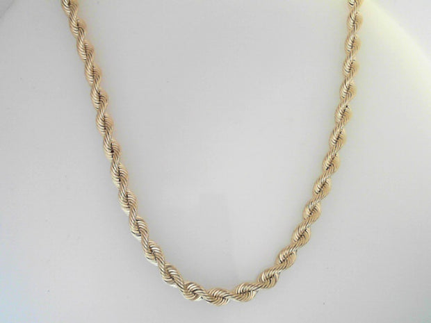 14k Yellow Gold Diamond Cut Rope Chain