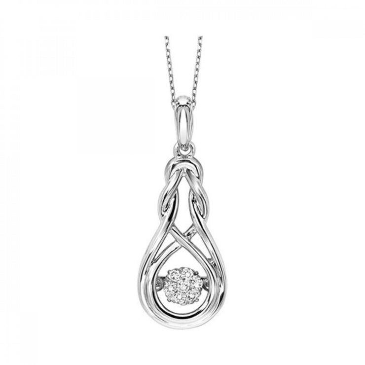 Sterling Silver Diamond Drop Necklace