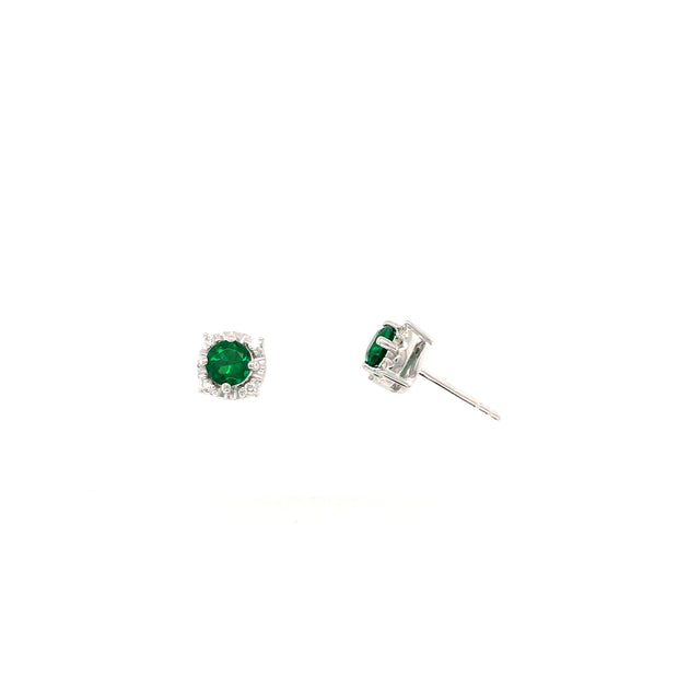 Lab Emerald Earrings