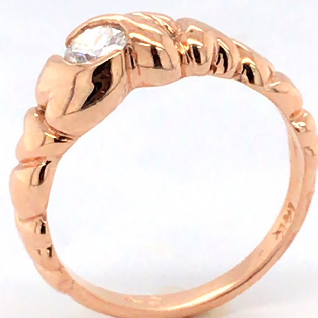 Custom Rose Gold Heart Ring
