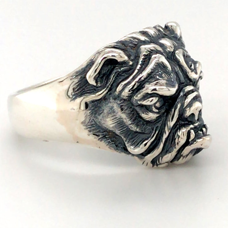 Sterling Silver Bulldog Ring