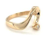 14k Yellow Gold Swoosh Pinky Ring