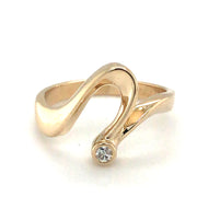 14k Yellow Gold Swoosh Pinky Ring