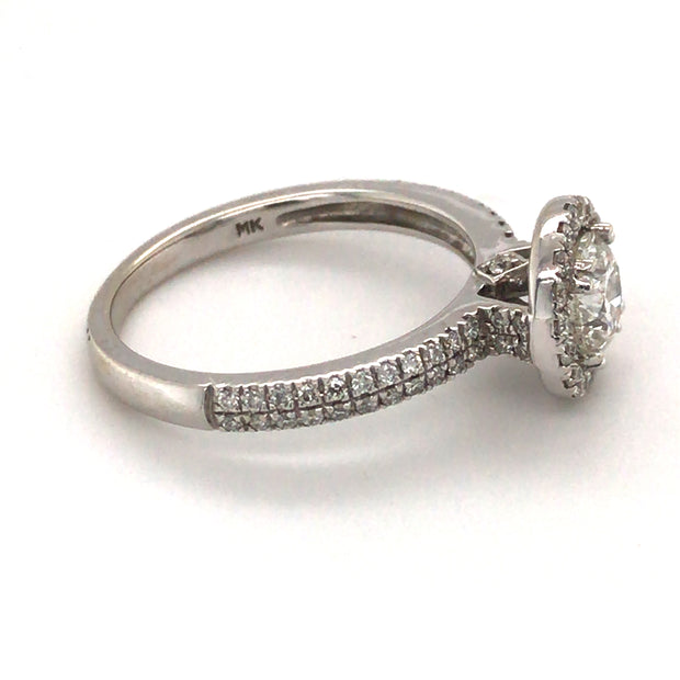 14K White Gold Engagement Ring with 0.68ct G/SI2