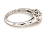 18k White Gold Three Stone Diamond Ring .86cttw