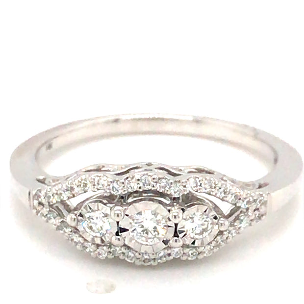 14kt White Gold .25cttw Diamond Engagement Ring