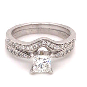 14k White Gold .70ct Princess Wedding Set H/SI2