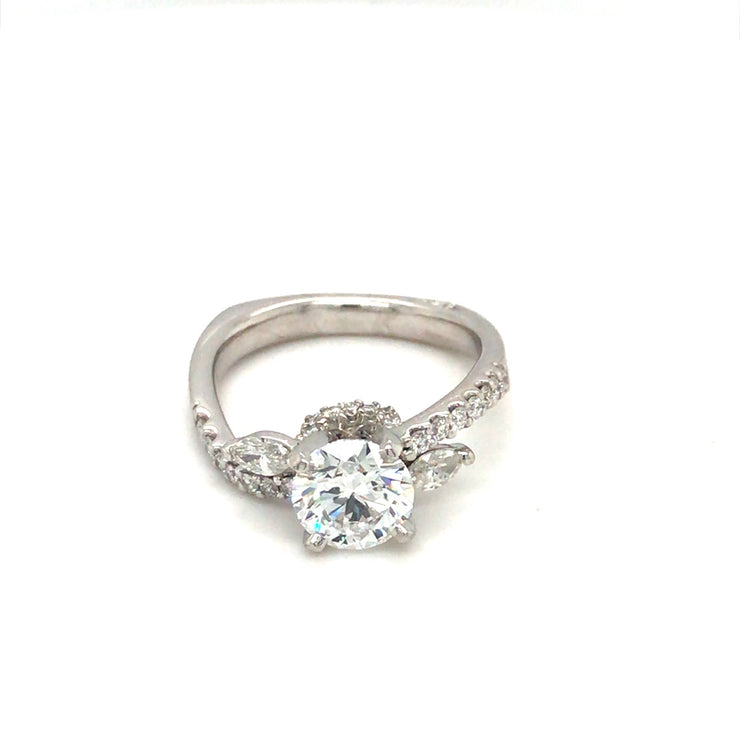 1.05 Lab Diamond in18k White Gold Engagement Ring D/SI1