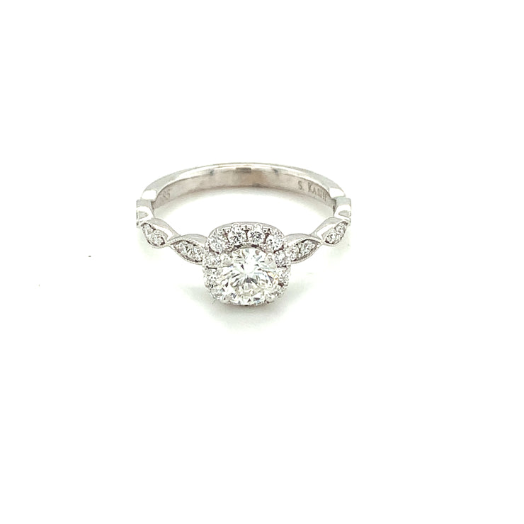 14Kt Diamond Engagement Ring with 0.52ct center H/I2