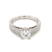 Platinum Engagement Ring With One 0.62Ct Round G/H Vs2  1.14 ctw