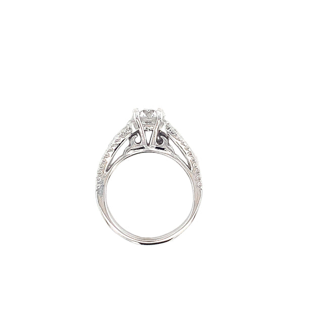 1.20 ct VVS2/D Lab Diamond in 18K wg Natural Diamond Engagement Ring