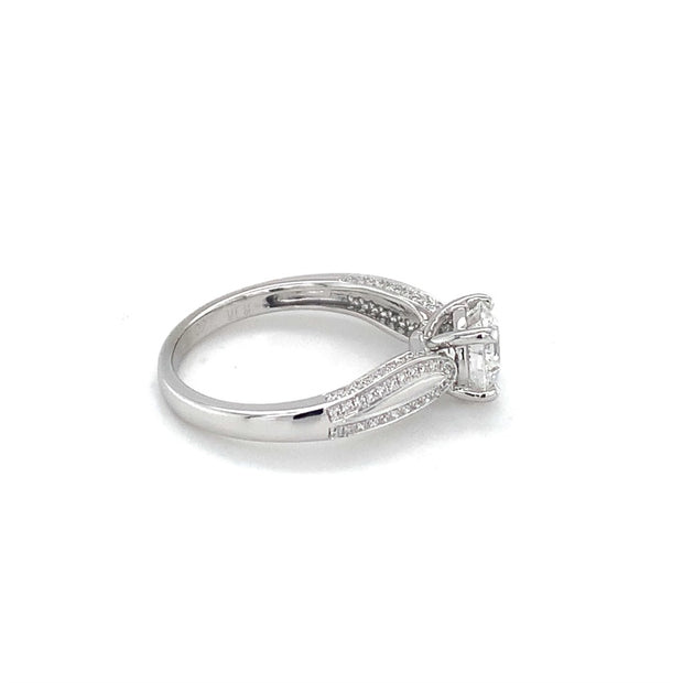 1.20ct D/VVS2 Lab Diamond in14K White Gold Engagement Ring