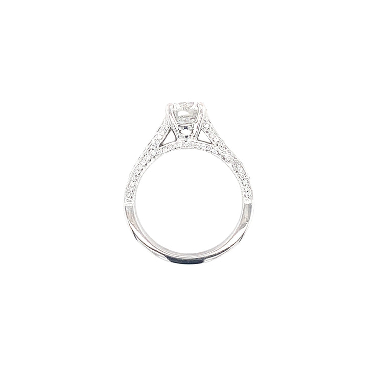 14K White Gold Semi Mount Ring