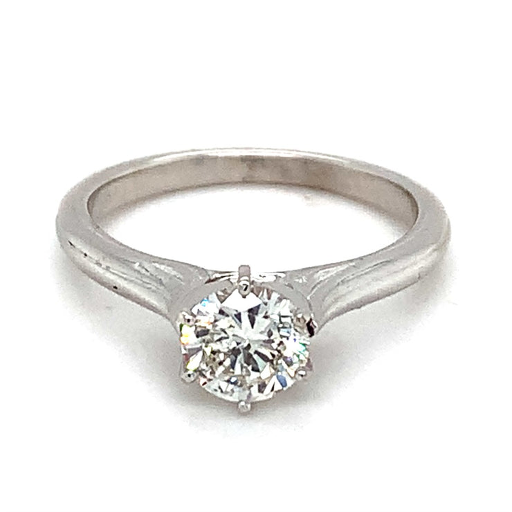 14k White Gold Ring with .82ct Diamond Solitaire Ring