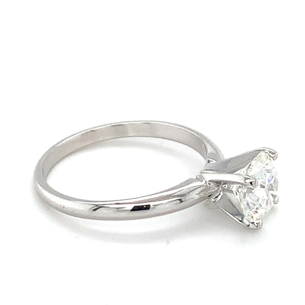 14k White Gold Solitaire Lab Diamond 1.52 Ct Round F/G/SI1