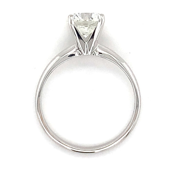 14k White Gold Solitaire Lab Diamond 1.52 Ct Round F/G/SI1