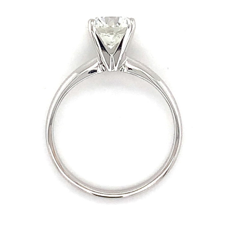 14k White Gold Solitaire Lab Diamond 1.52 Ct Round F/G/SI1