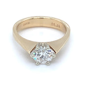 14k Gold Diamond Solitaire Ring.  Center Diamond 0.72ct G/VS2