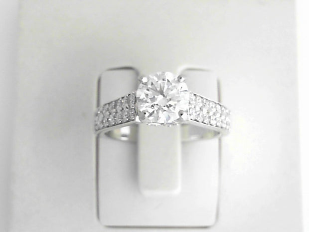 14K White Gold Diamond Semi Mount Ring