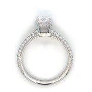 18 Karat White Gold Diamond Ring with 1.54ct Lab Grown Oval