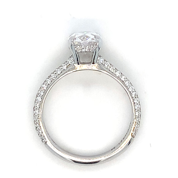 18 Karat White Gold Diamond Ring with 1.54ct Lab Grown Oval
