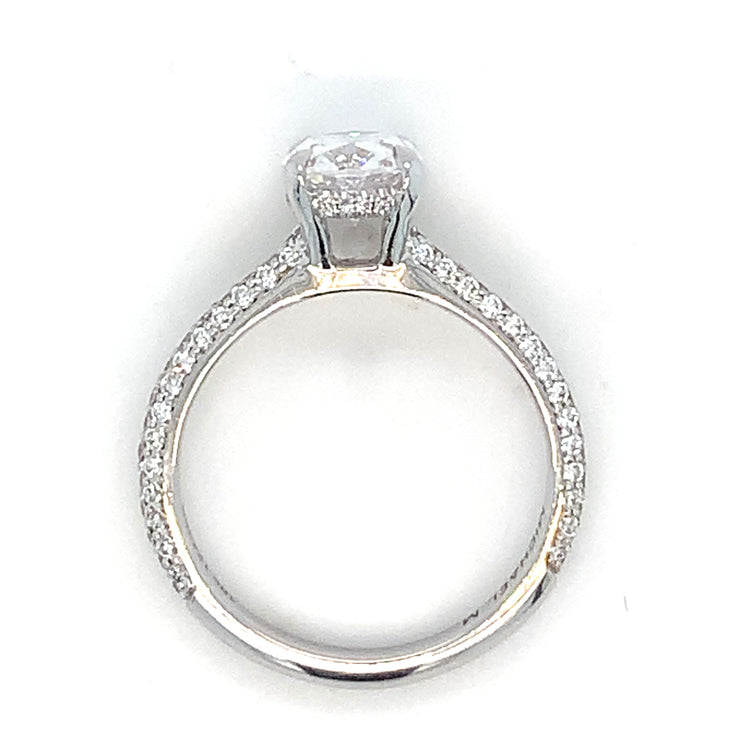 18 Karat White Gold Diamond Ring with 1.54ct Lab Grown Oval