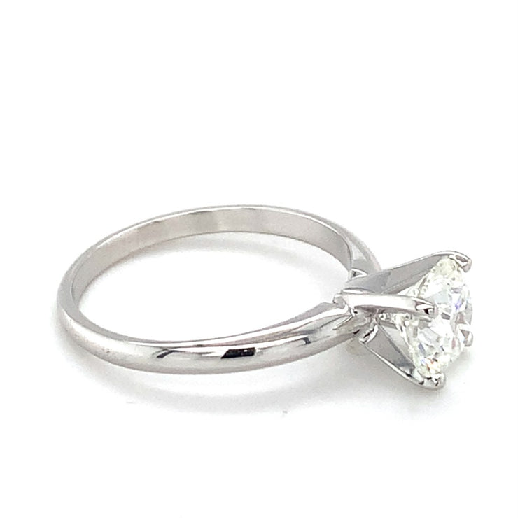 14k White Gold Solitaire Lab Diamond 1 Ct Round F/G/SI1