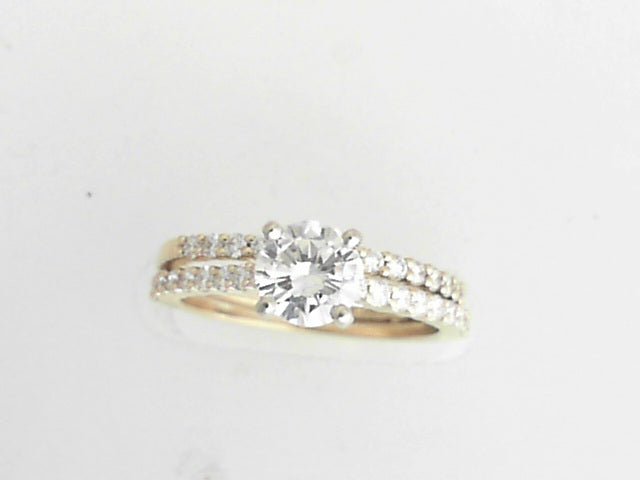 14k Yellow Gold Diamond Semi Mount Ring Set