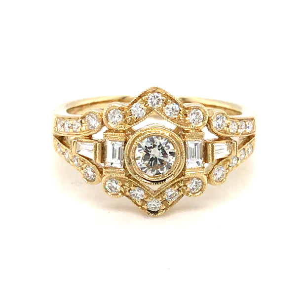 14K Yellow Gold 0.68tw G/H SI2 Diamond Ring