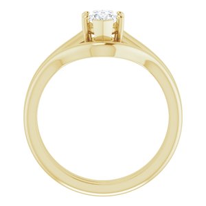 14K Yellow 9x4.5 mm Marquise Solitaire Engagement Ring Mounting
