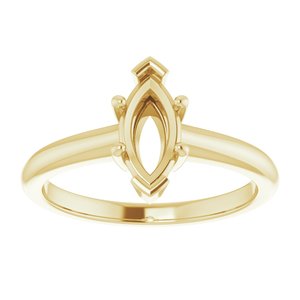 14K Yellow 9x4.5 mm Marquise Solitaire Engagement Ring Mounting