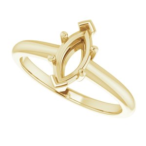 14K Yellow 9x4.5 mm Marquise Solitaire Engagement Ring Mounting