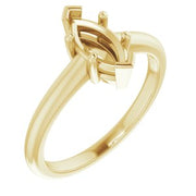 14K Yellow 9x4.5 mm Marquise Solitaire Engagement Ring Mounting