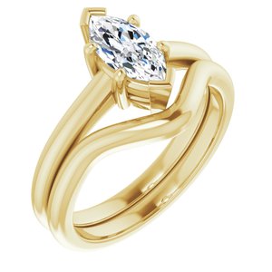 14K Yellow 9x4.5 mm Marquise Solitaire Engagement Ring Mounting