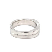 14k White Gold Mens 0.12ct Soliatire Diamond Band