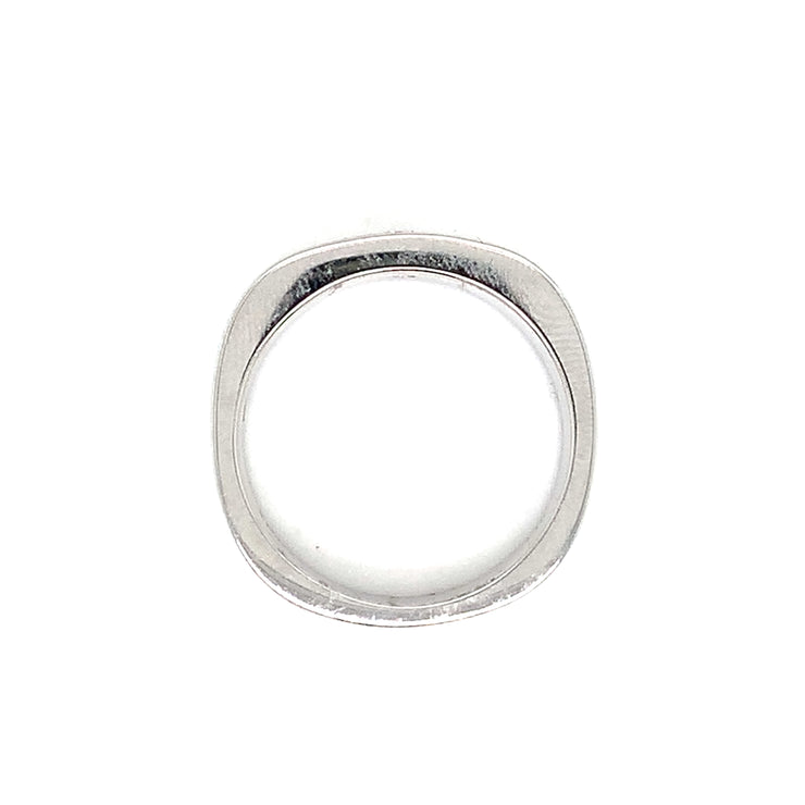 14k White Gold Mens 0.12ct Soliatire Diamond Band