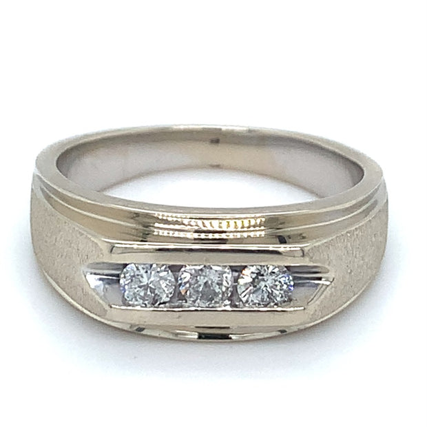 14k White Gold Diamond Band with .25cttw  I/J I2 Diamond