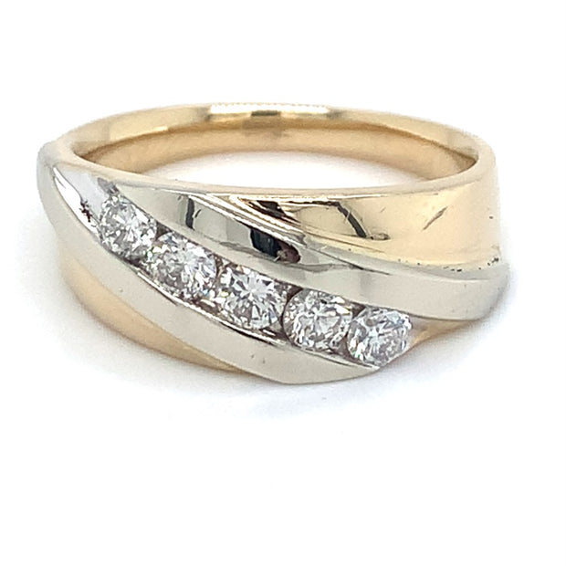 14k White Gold Diamond Band with .25cttw  I/J I2 Diamond