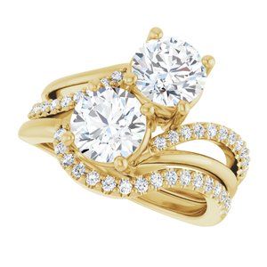 14K Yellow 6.5 mm Round Engagement Ring Mounting