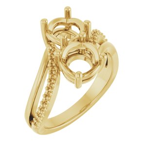 14K Yellow 6.5 mm Round Engagement Ring Mounting