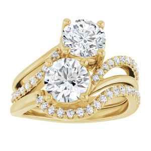 14K Yellow 6.5 mm Round Engagement Ring Mounting