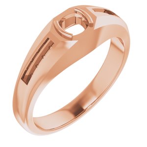 14K Rose 4 x 4 mm Cushion Band Mounting