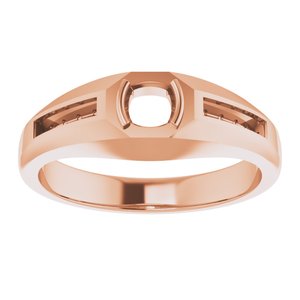 14K Rose 4 x 4 mm Cushion Band Mounting