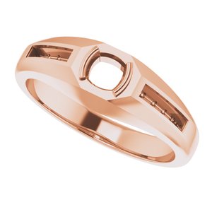 14K Rose 4 x 4 mm Cushion Band Mounting