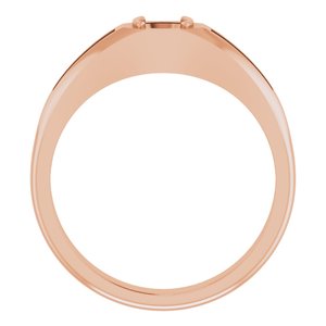 14K Rose 4 x 4 mm Cushion Band Mounting