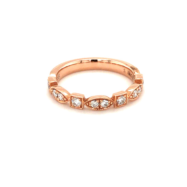 14k Vintage Style .26cttw Diamond Band