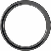 Black Ceramic Flat Band with KOA Wood Inlay Size 10